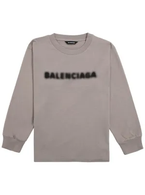 Balenciaga Kids Blurry Logo Printed Sweatshirt