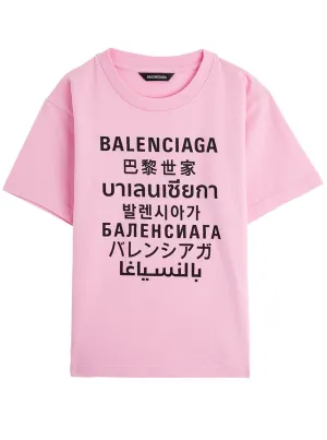 Balenciaga Kids Languages Print T-Shirt