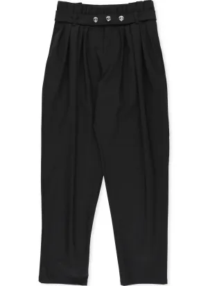 Balmain Kids Button Detail Belted Pants