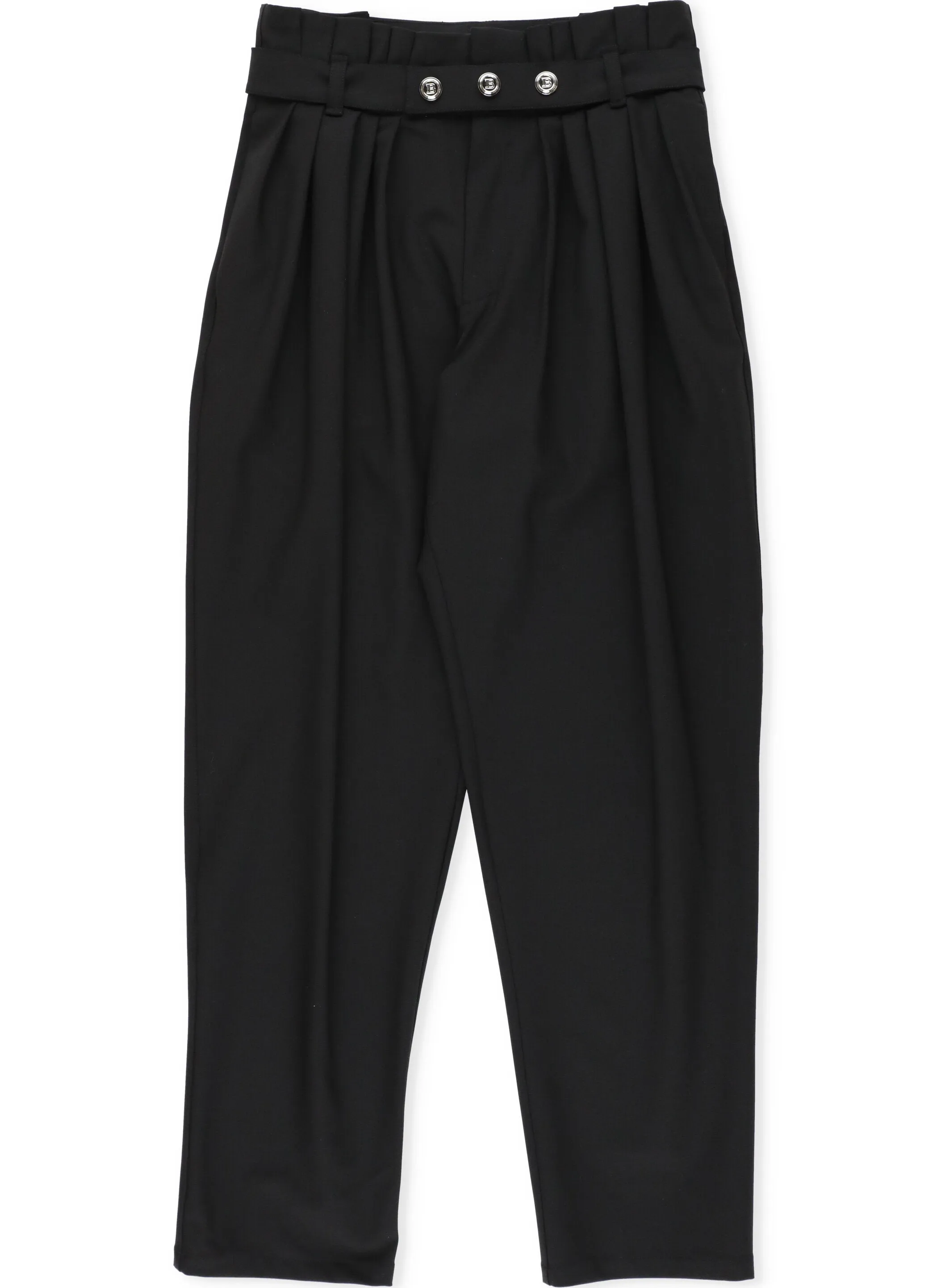 Balmain Kids Button Detail Belted Pants