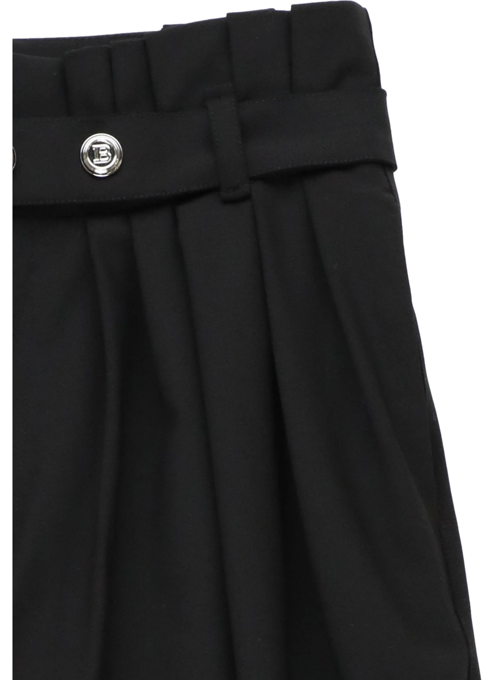 Balmain Kids Button Detail Belted Pants