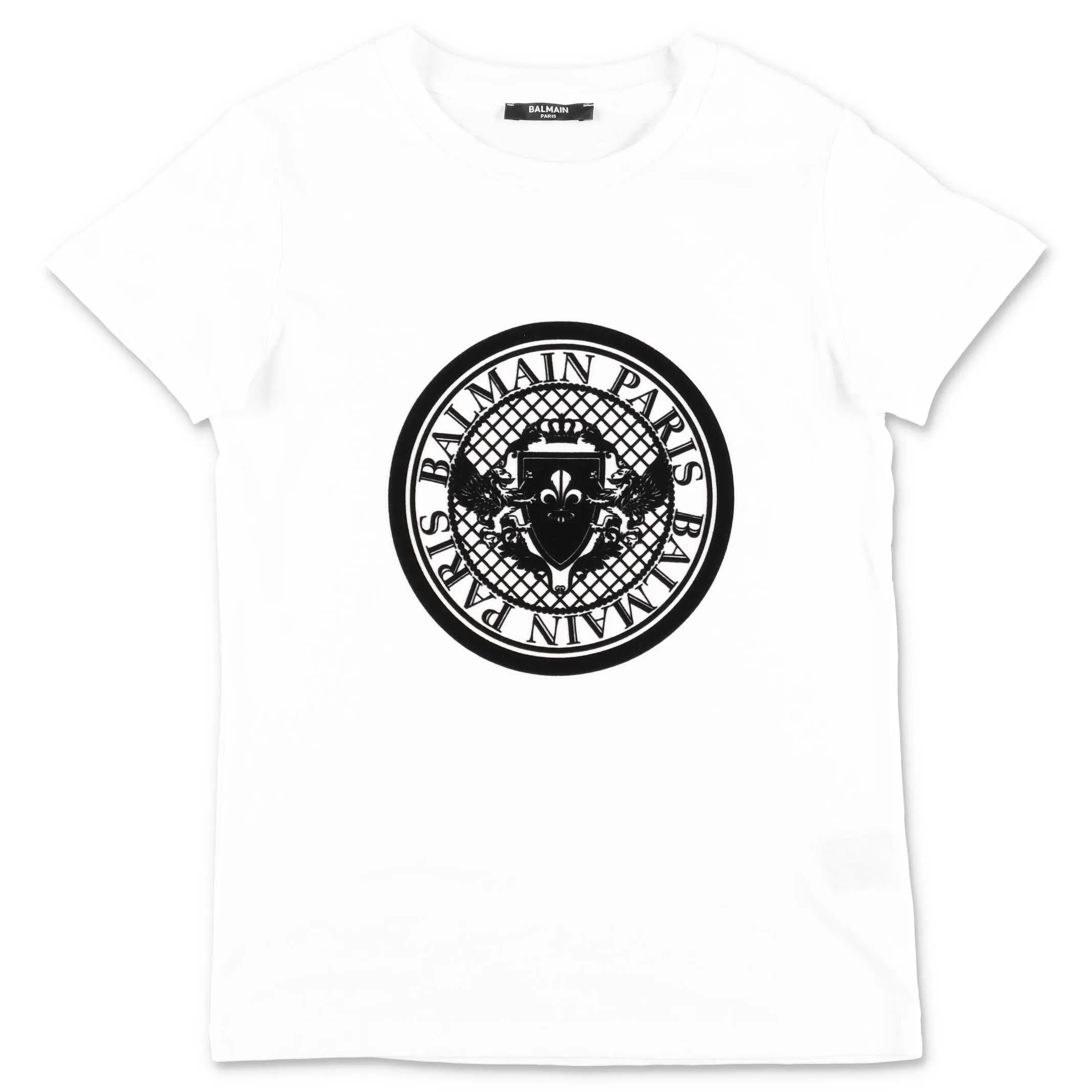 Balmain Kids Logo Crest Print T-Shirt