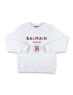 Balmain Kids Logo Detailed Crewneck Sweatshirt