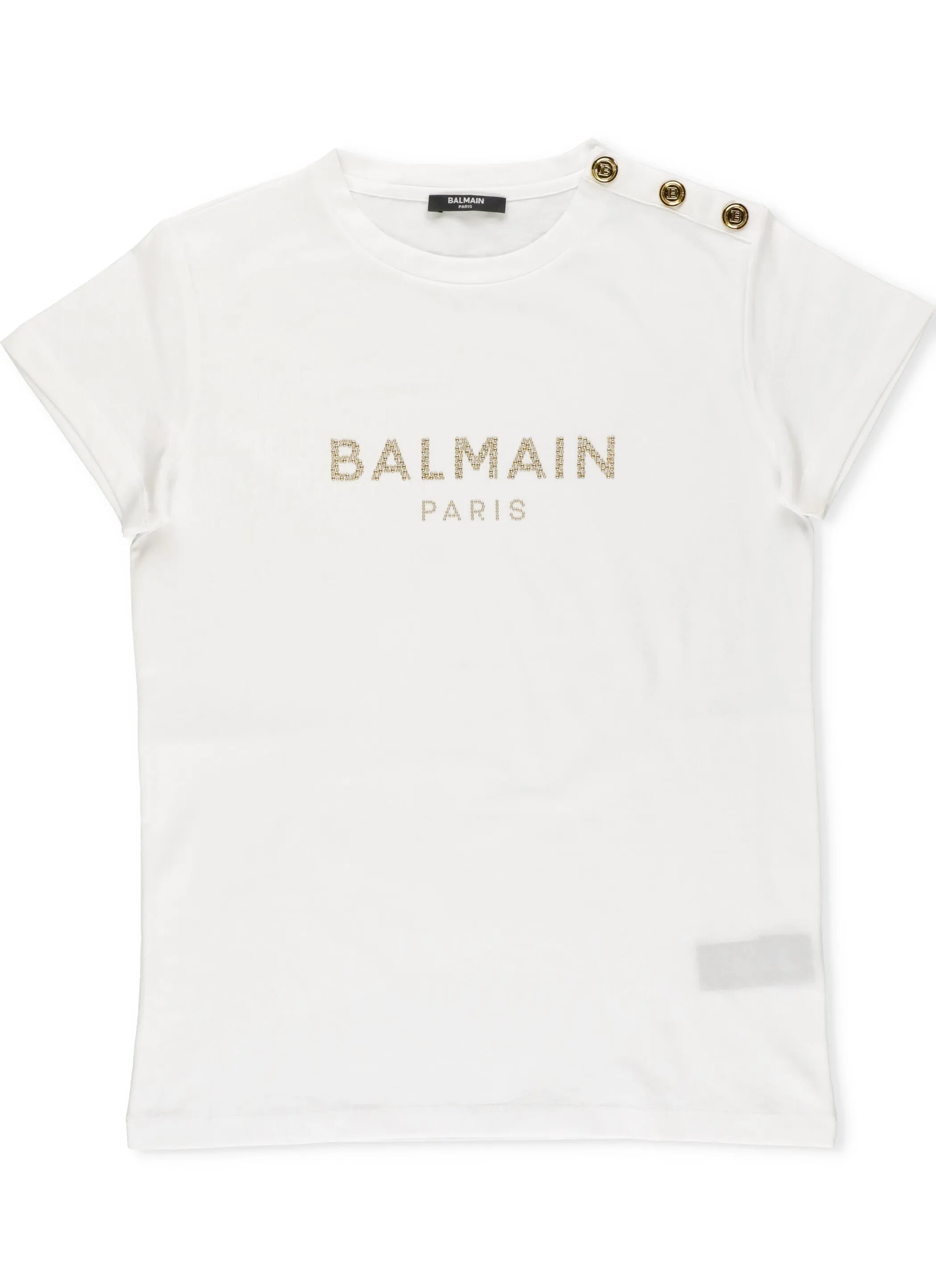 Balmain Kids Logo Embellished Crewneck T-Shirt