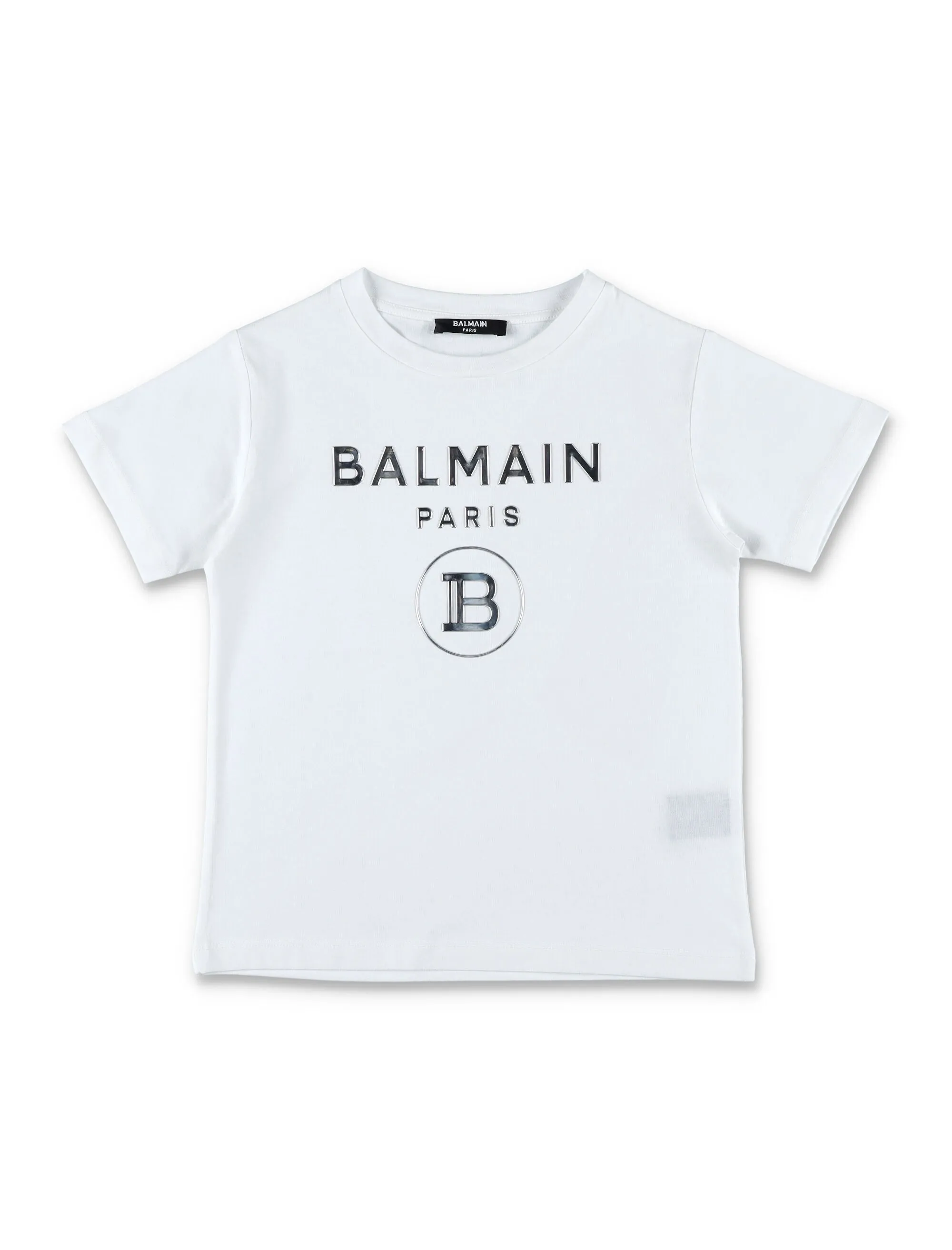 Balmain Kids Logo Embossed Crewneck T-Shirt