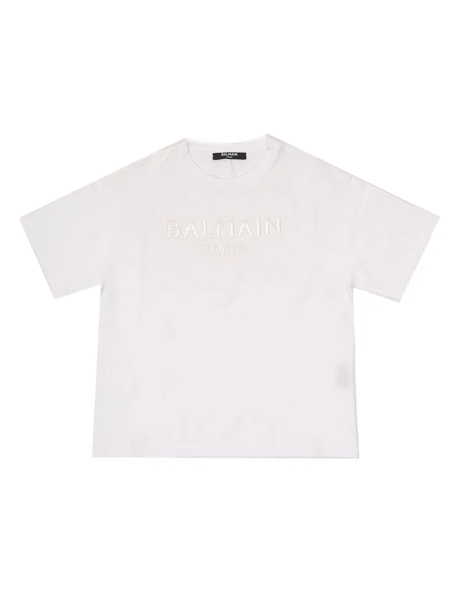 Balmain Kids Logo Embossed T-Shirt