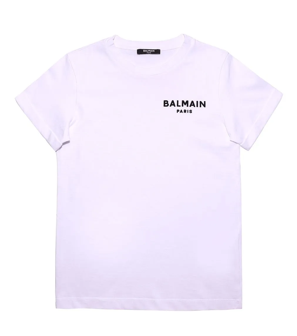 Balmain Kids Logo Embroidered Crewneck T-Shirt