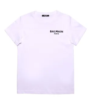 Balmain Kids Logo Embroidered Crewneck T-Shirt
