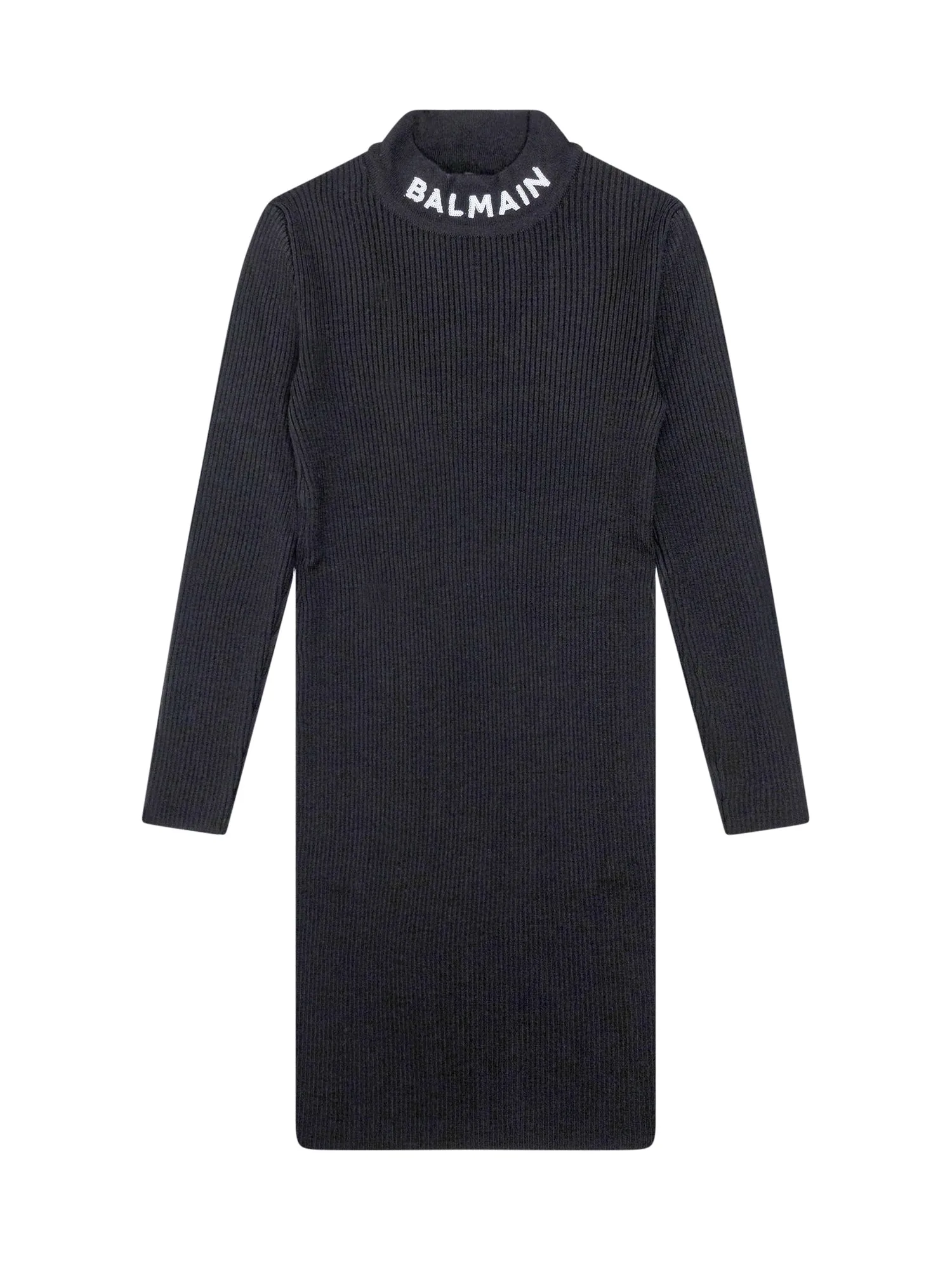 Balmain Kids Logo Intarsia Knitted Dress