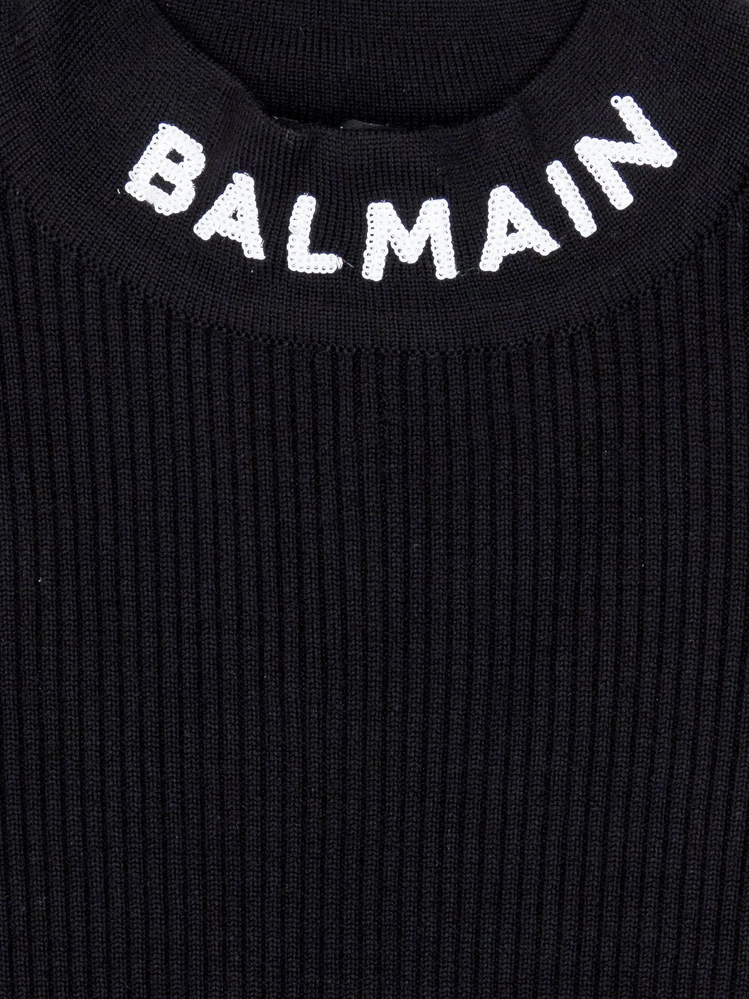 Balmain Kids Logo Intarsia Knitted Dress