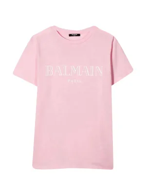 Balmain Kids Logo Print Crewneck T-Shirt
