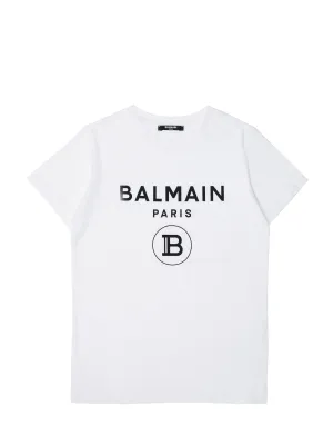 Balmain Kids Logo Print Crewneck T-Shirt