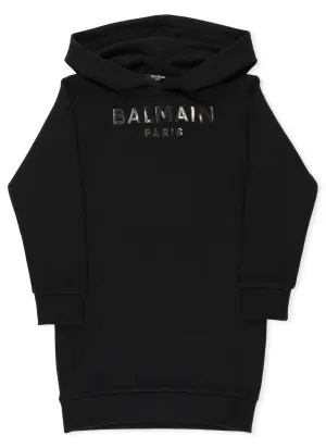 Balmain Kids Logo Print Hoodie Dress