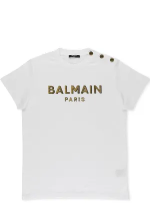 Balmain Kids Logo Print T-Shirt
