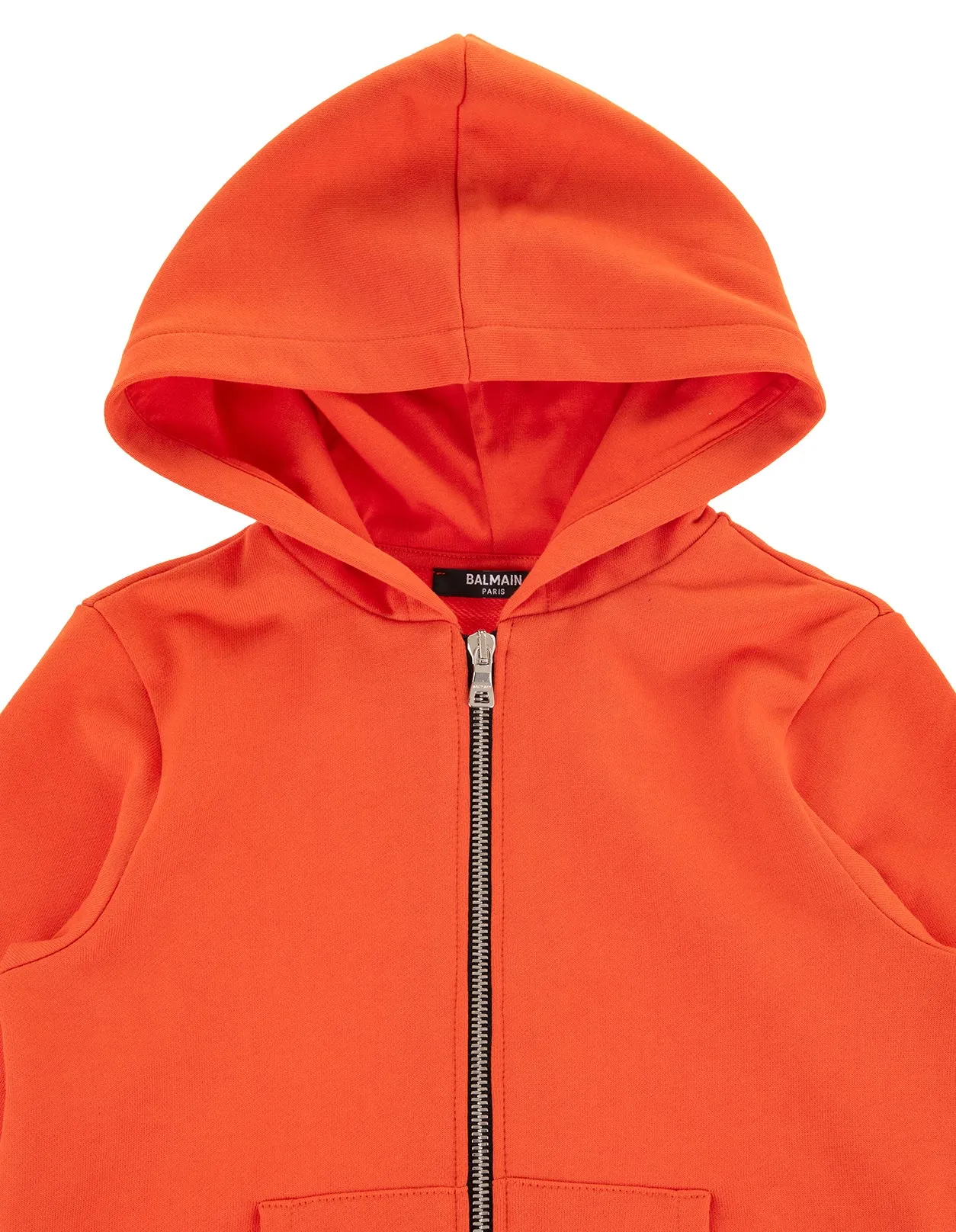 Balmain Kids Logo Print Zip Hoodie