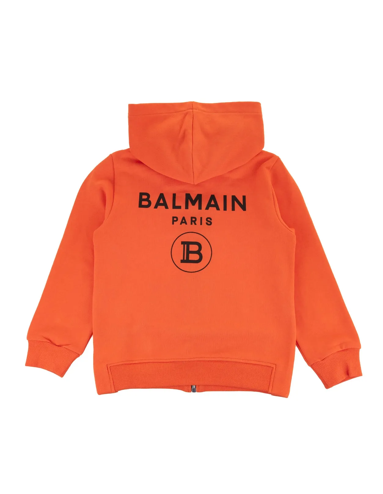 Balmain Kids Logo Print Zip Hoodie