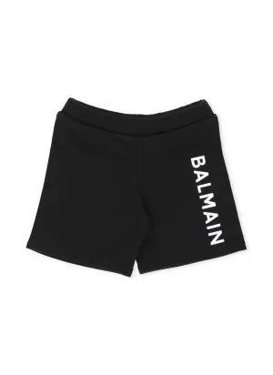 Balmain Kids Logo Printed Bermuda Shorts