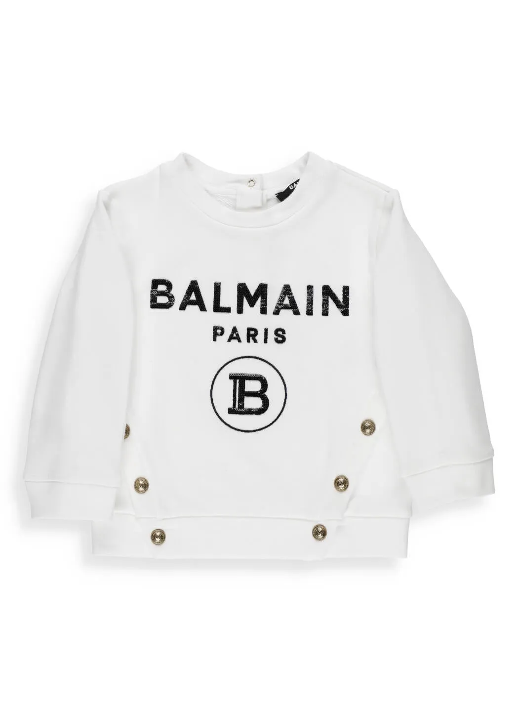 Balmain Kids Logo Printed Button Detail Sweatshirt