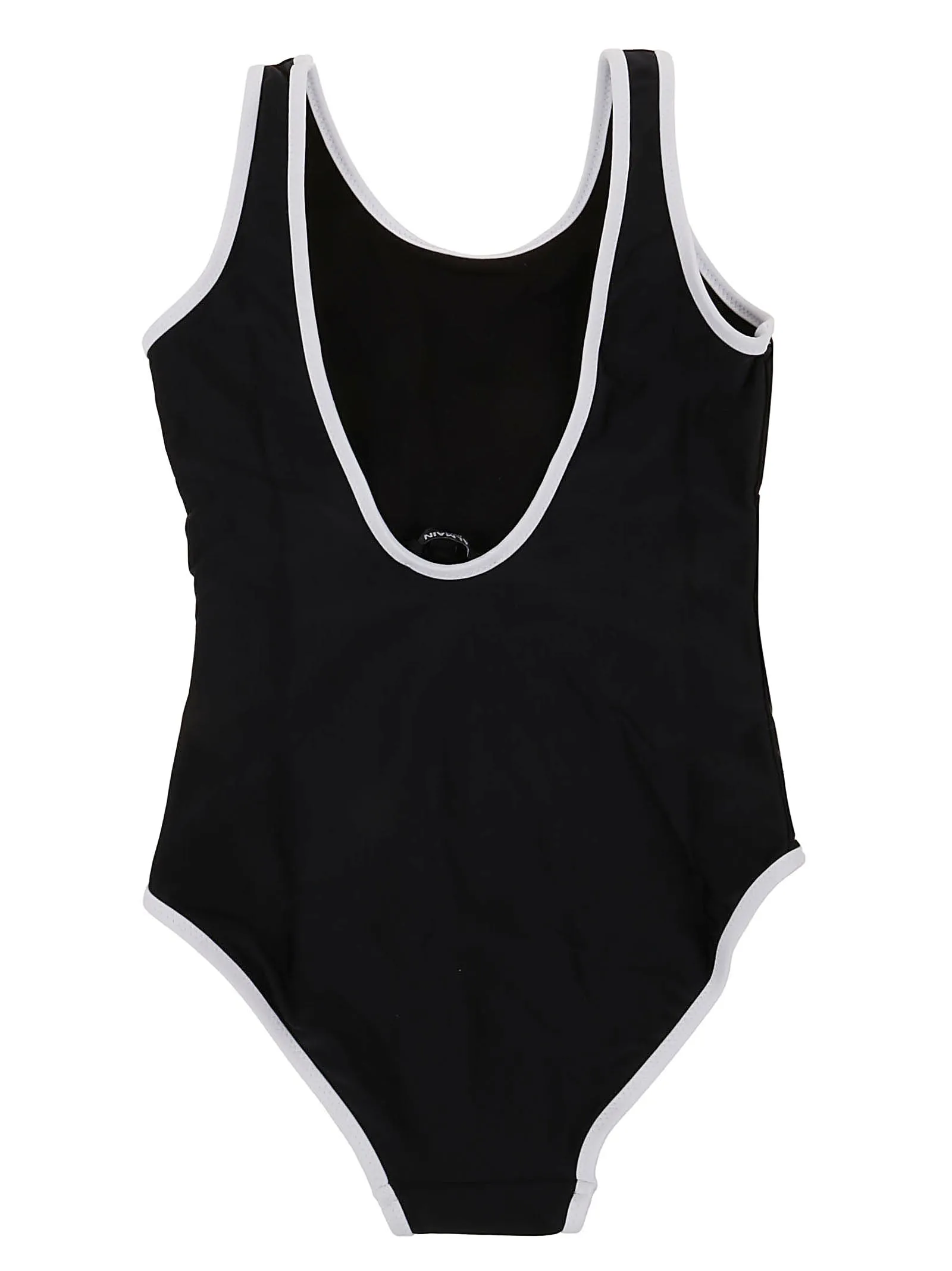 Balmain Kids Logo Printed Contrast Trim Swimsuit
