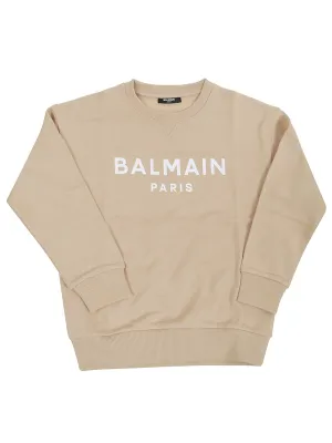 Balmain Kids Logo Printed Crewneck Sweatshirt