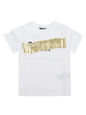 Balmain Kids Logo Printed Crewneck T-Shirt