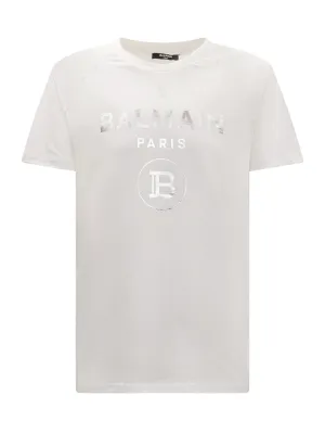 Balmain Kids Logo Printed Crewneck T-Shirt