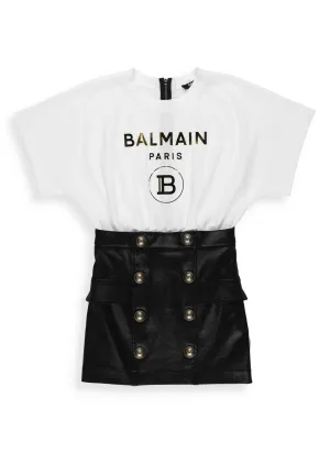 Balmain Kids Logo Printed Dress