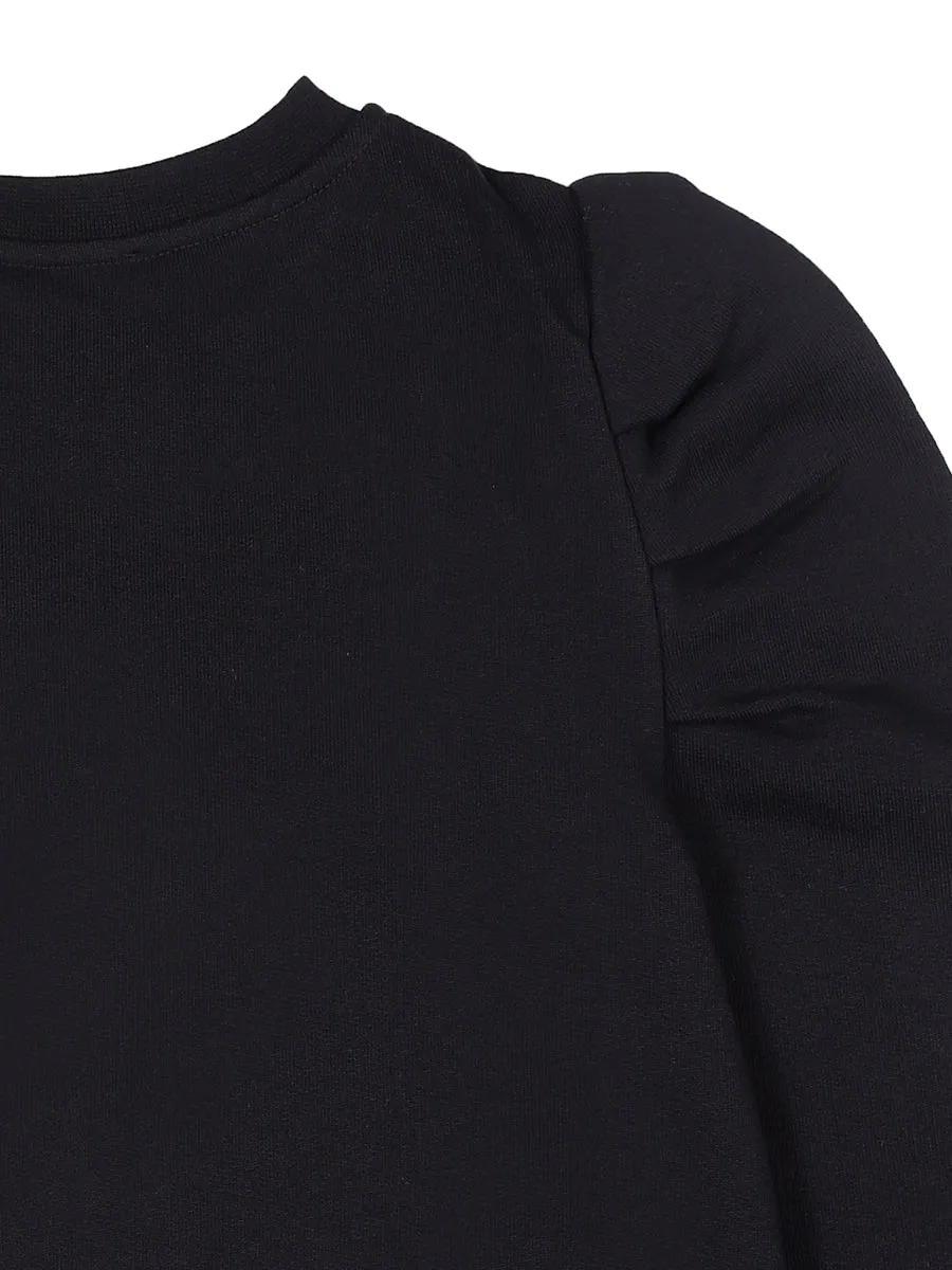 Balmain Kids Logo Printed Puff Sleeve Sweatshirt