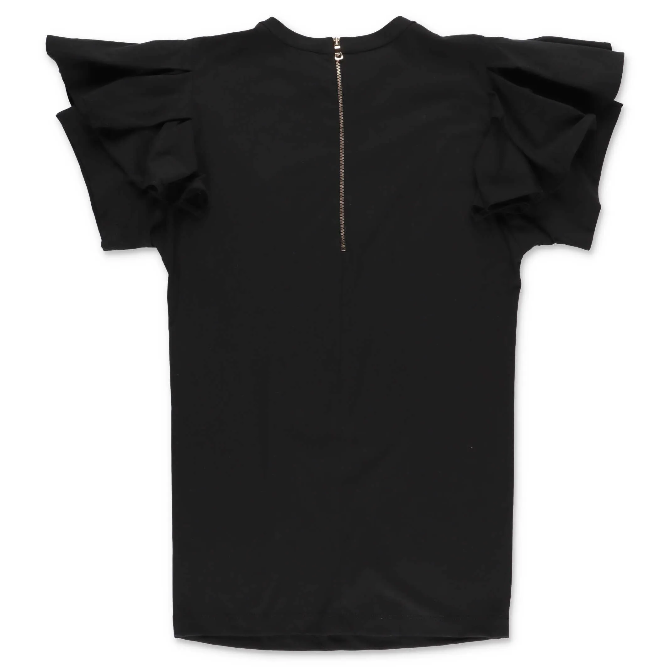 Balmain Kids Logo Printed Ruffled T-Shirt Dress