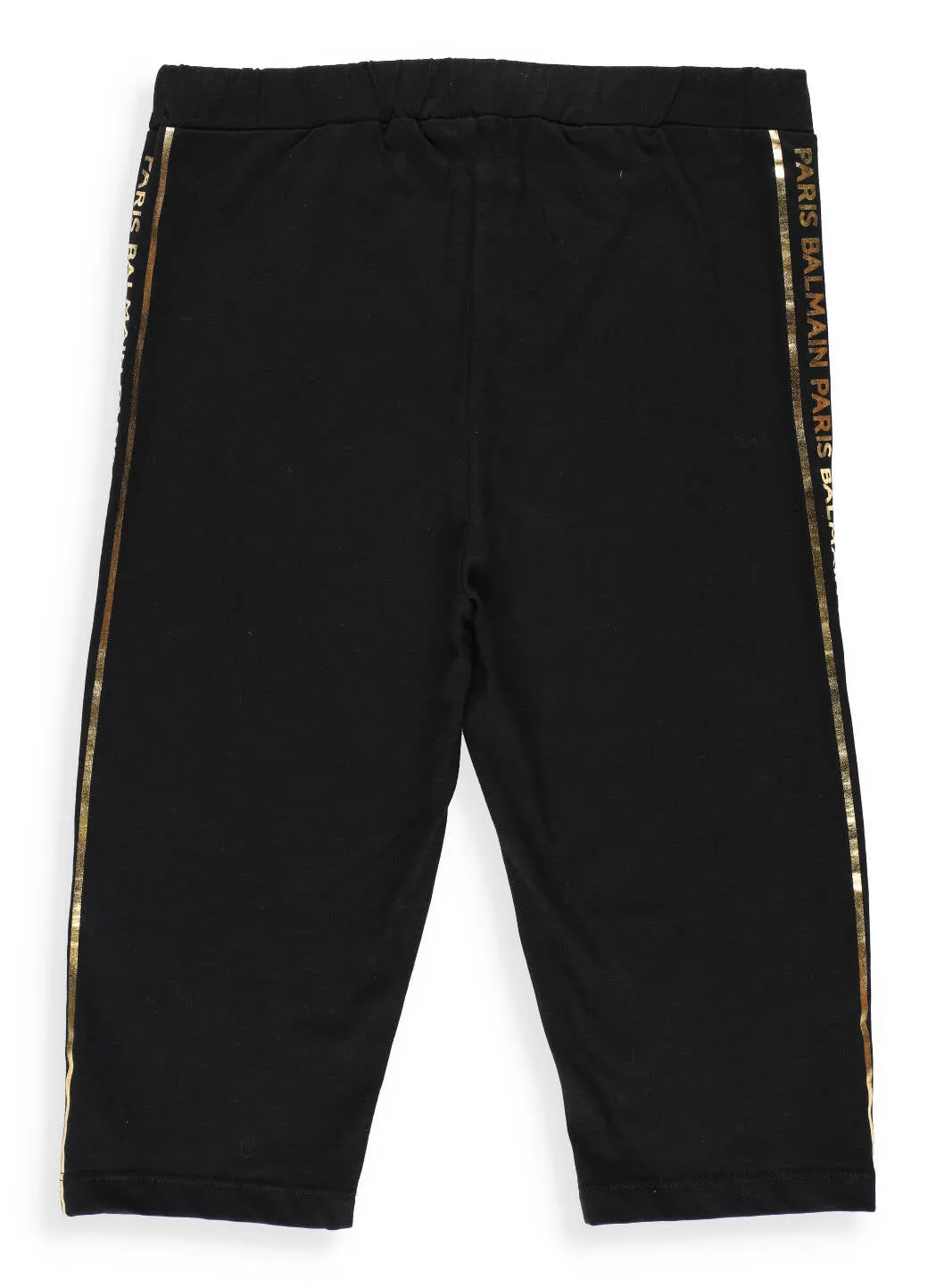 Balmain Kids Logo Side Stripe Cropped Leggings