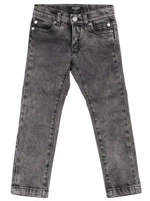 Balmain Kids Mid-Waisted Skinny Jeans