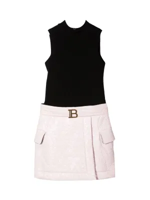 Balmain Kids Panelled Midi Dress