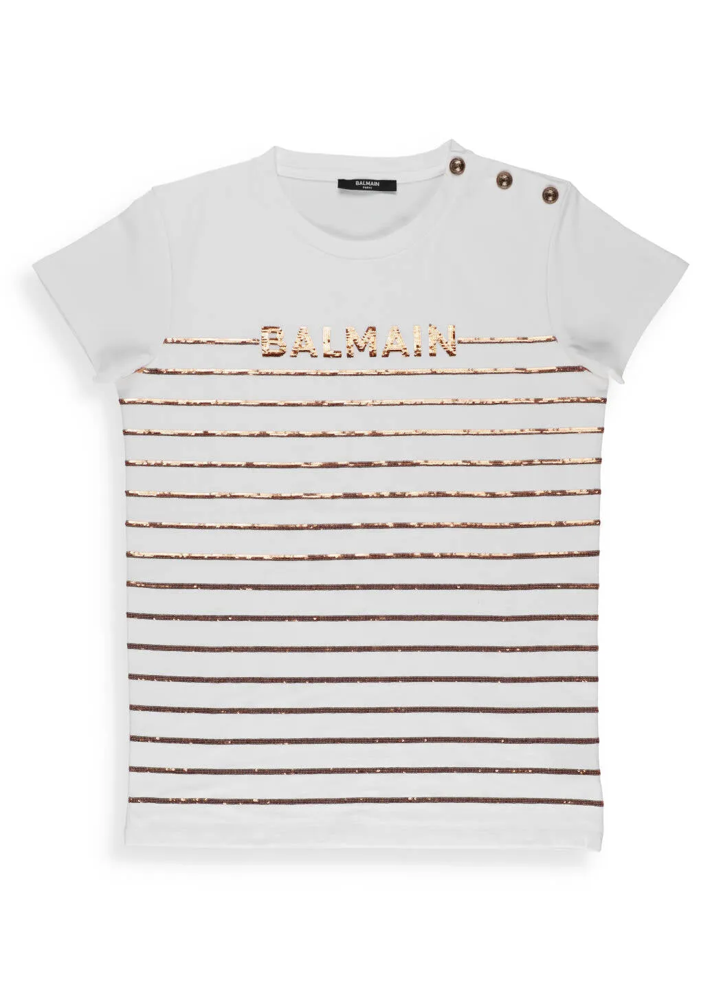 Balmain Kids Sequin Striped T-Shirt