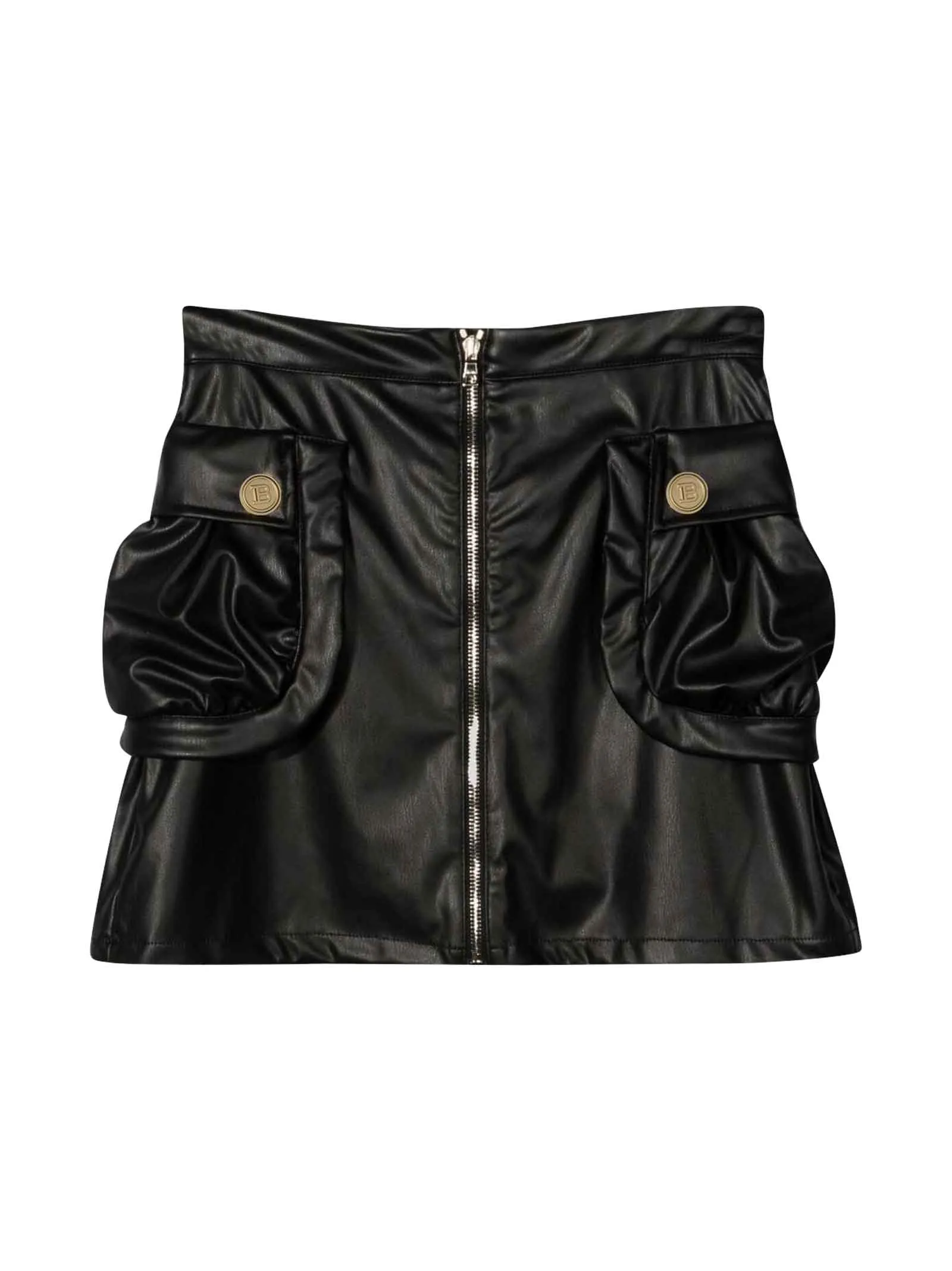 Balmain Kids Side Flap Mini Skirt