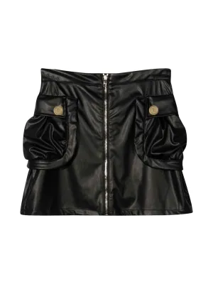 Balmain Kids Side Flap Mini Skirt