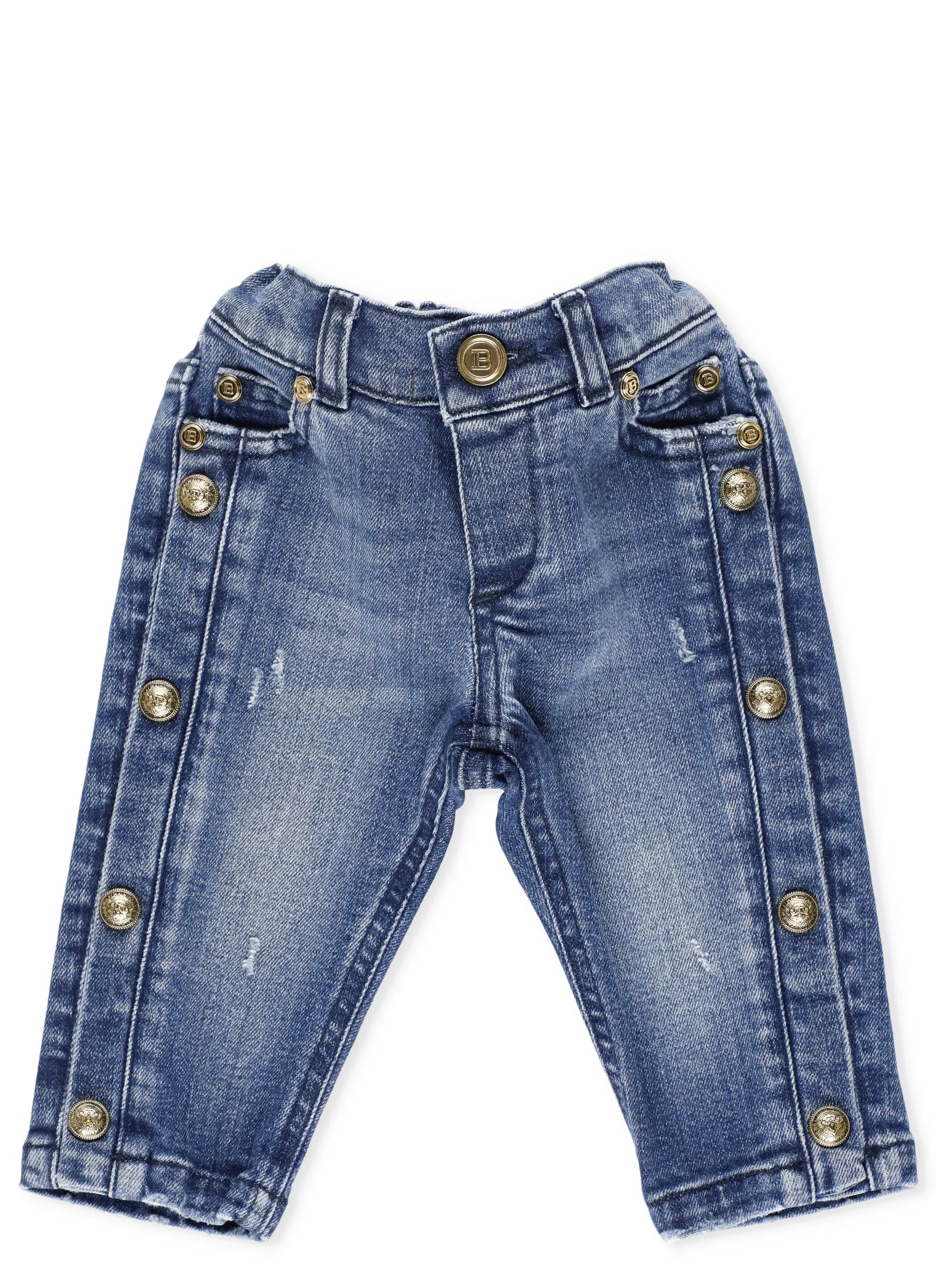 Balmain Kids Stud Embellished Jeans