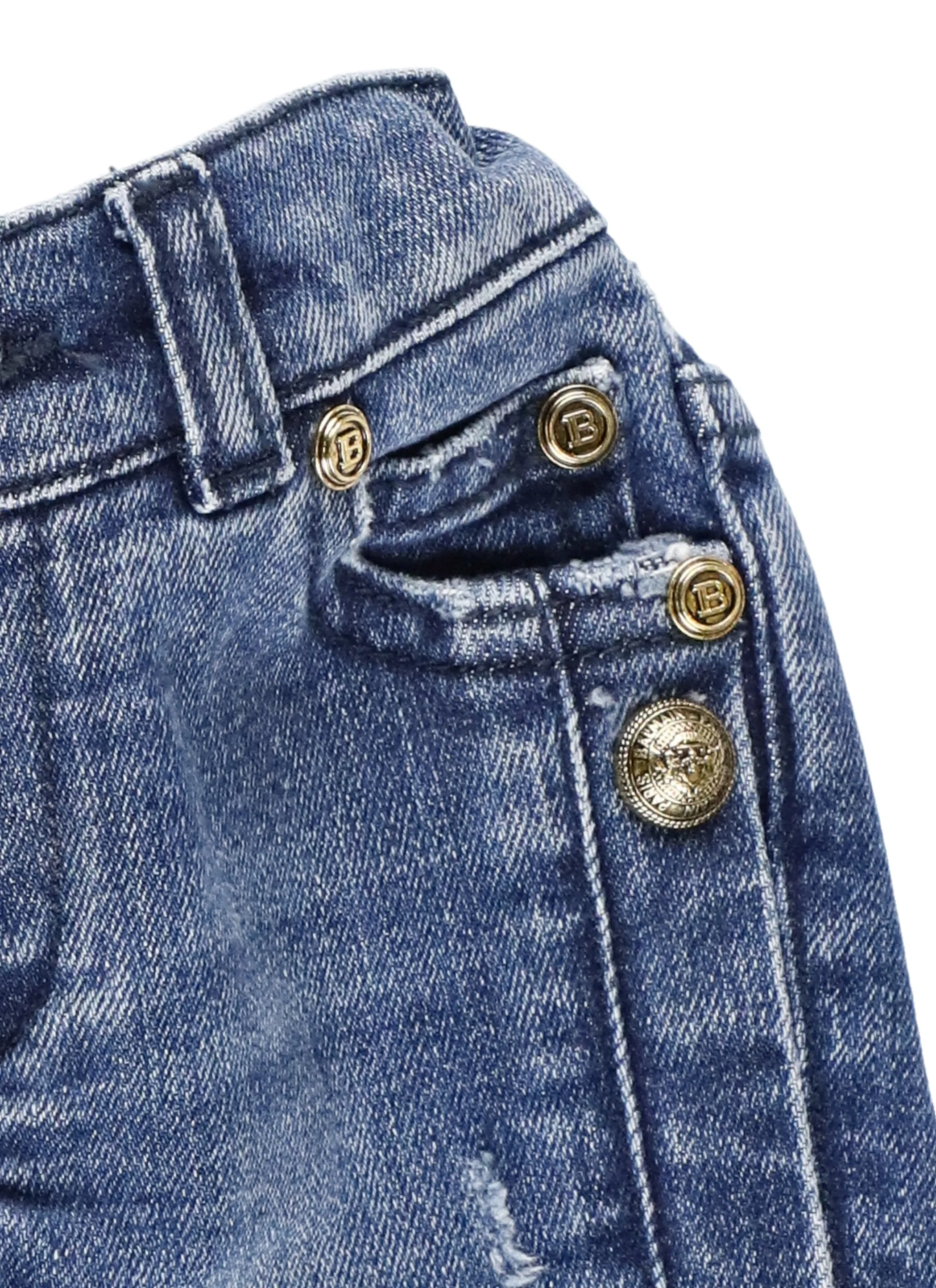 Balmain Kids Stud Embellished Jeans