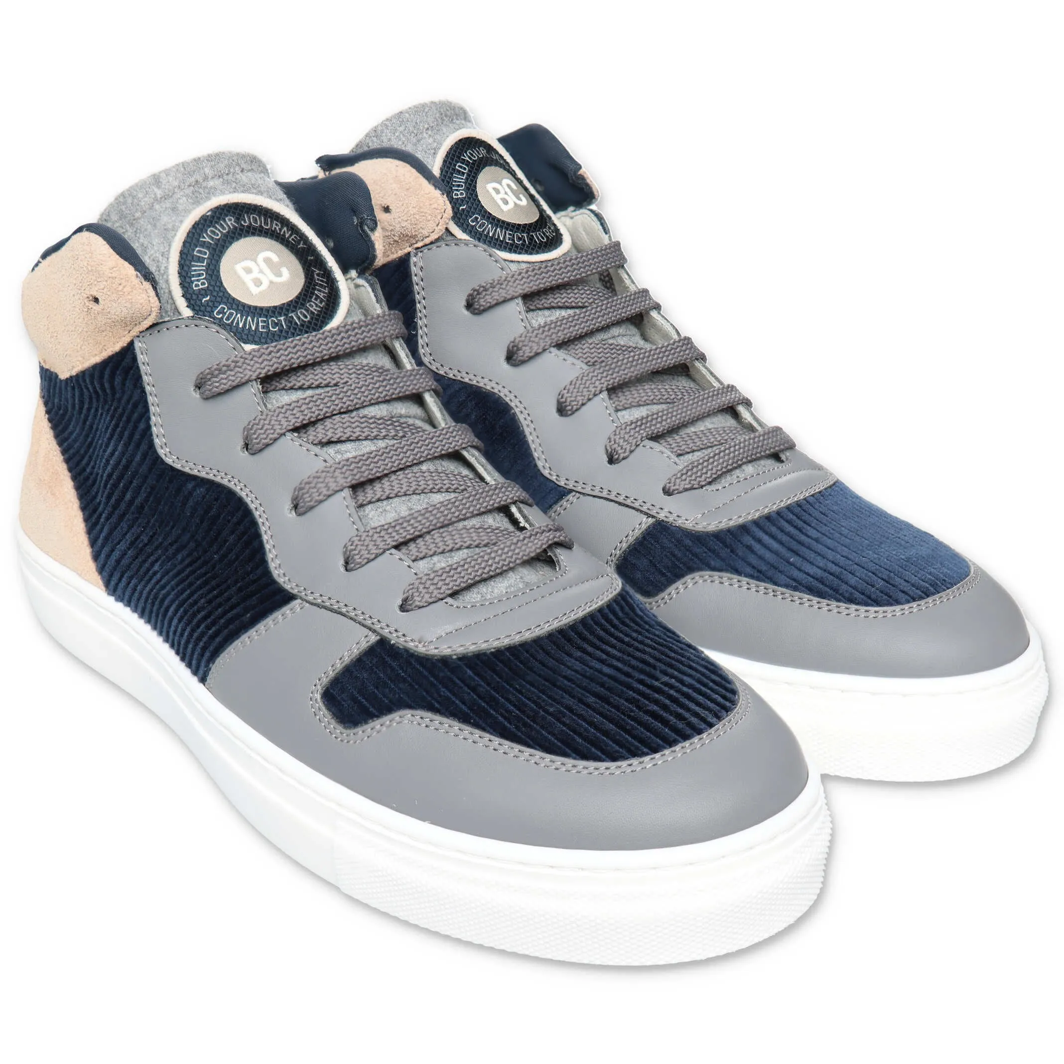 Brunello Cucinelli Kids Colour Block High-Top Sneakers