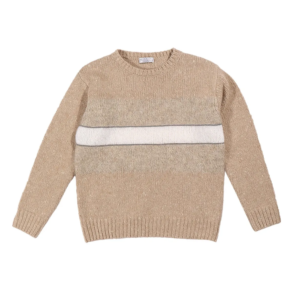 Brunello Cucinelli Kids Contrast Stripe Detail Jumper