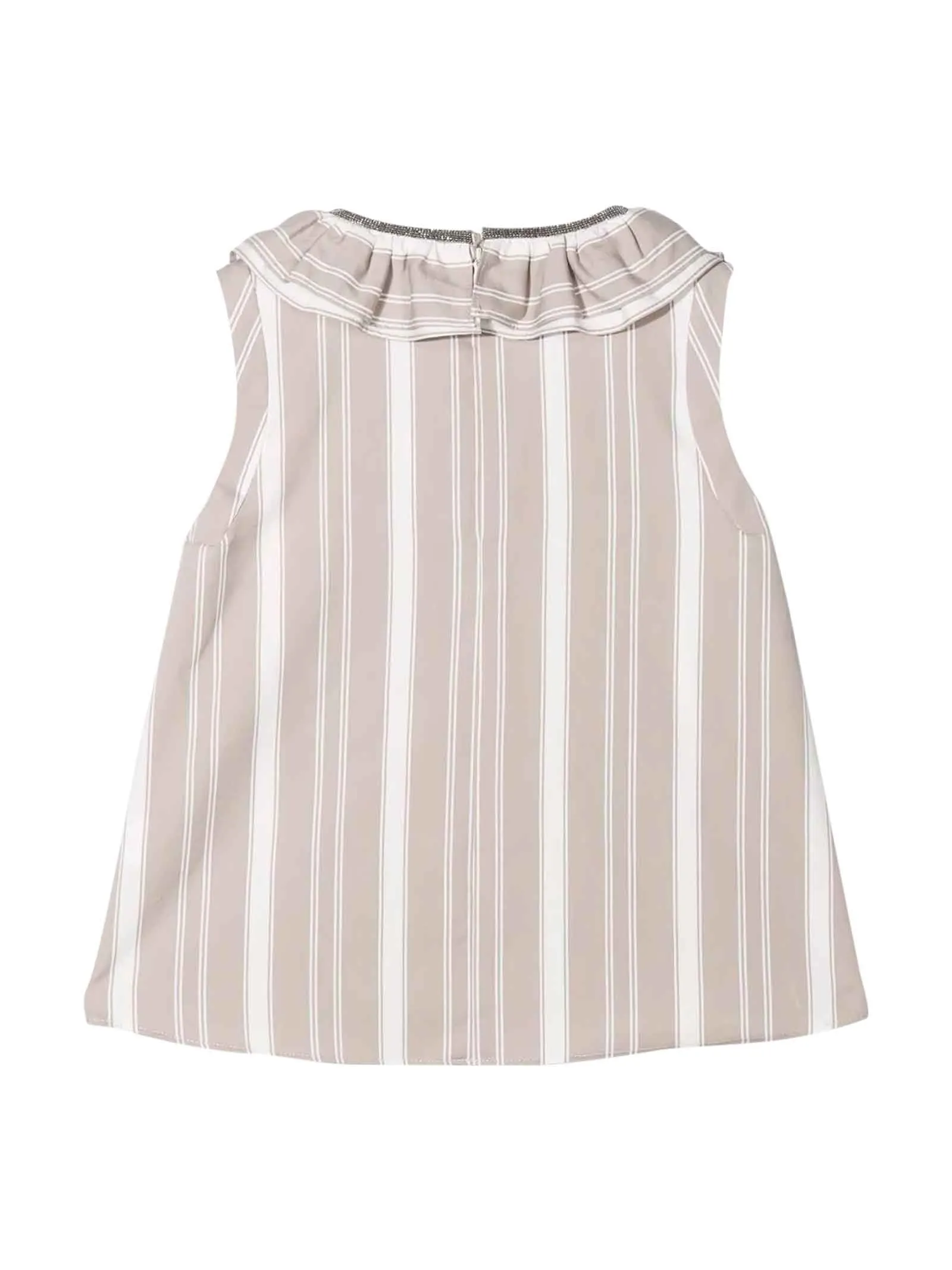 Brunello Cucinelli Kids Striped Ruffled Blouse