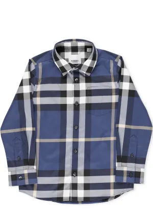 Burberry Kids Check Buttoned Shirt