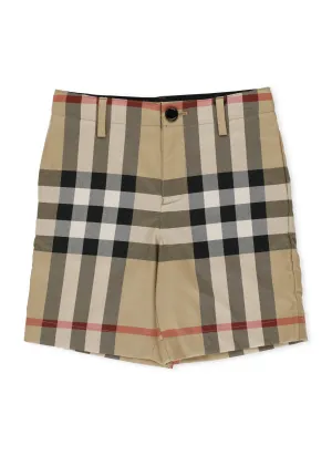 Burberry Kids Check Print Tailored Shorts