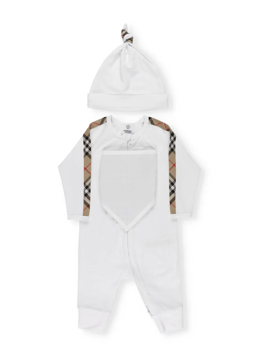 Burberry Kids Check Trim Three-Piece Baby Romper Set