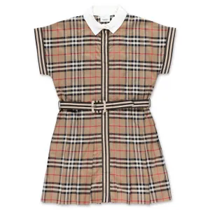 Burberry Kids Contrast Collar Vintage Check Dress