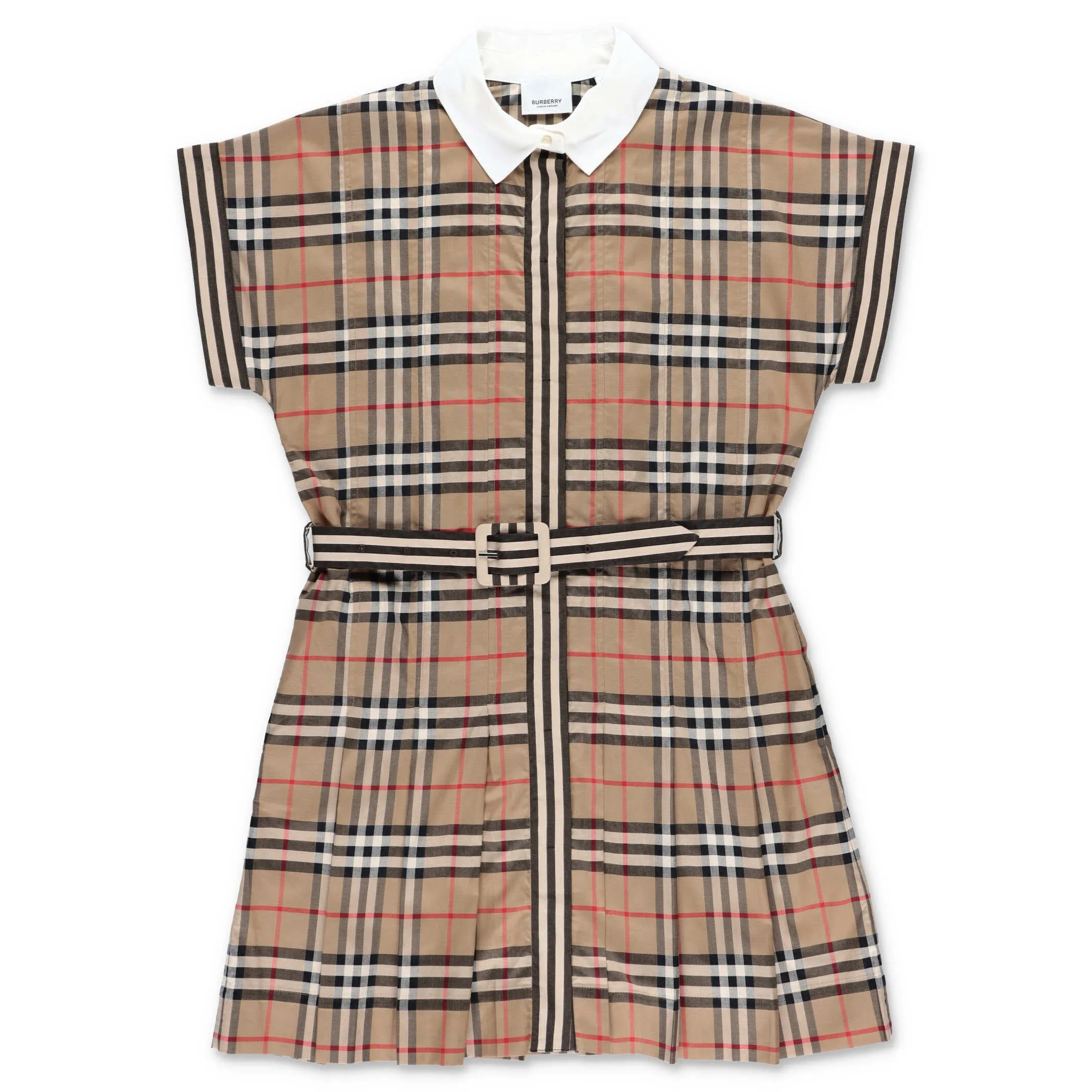 Burberry Kids Contrast Collar Vintage Check Dress