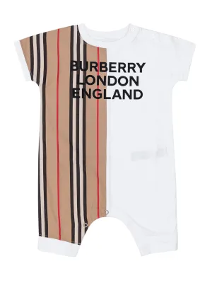 Burberry Kids Icon Stripe Panel Playsuit