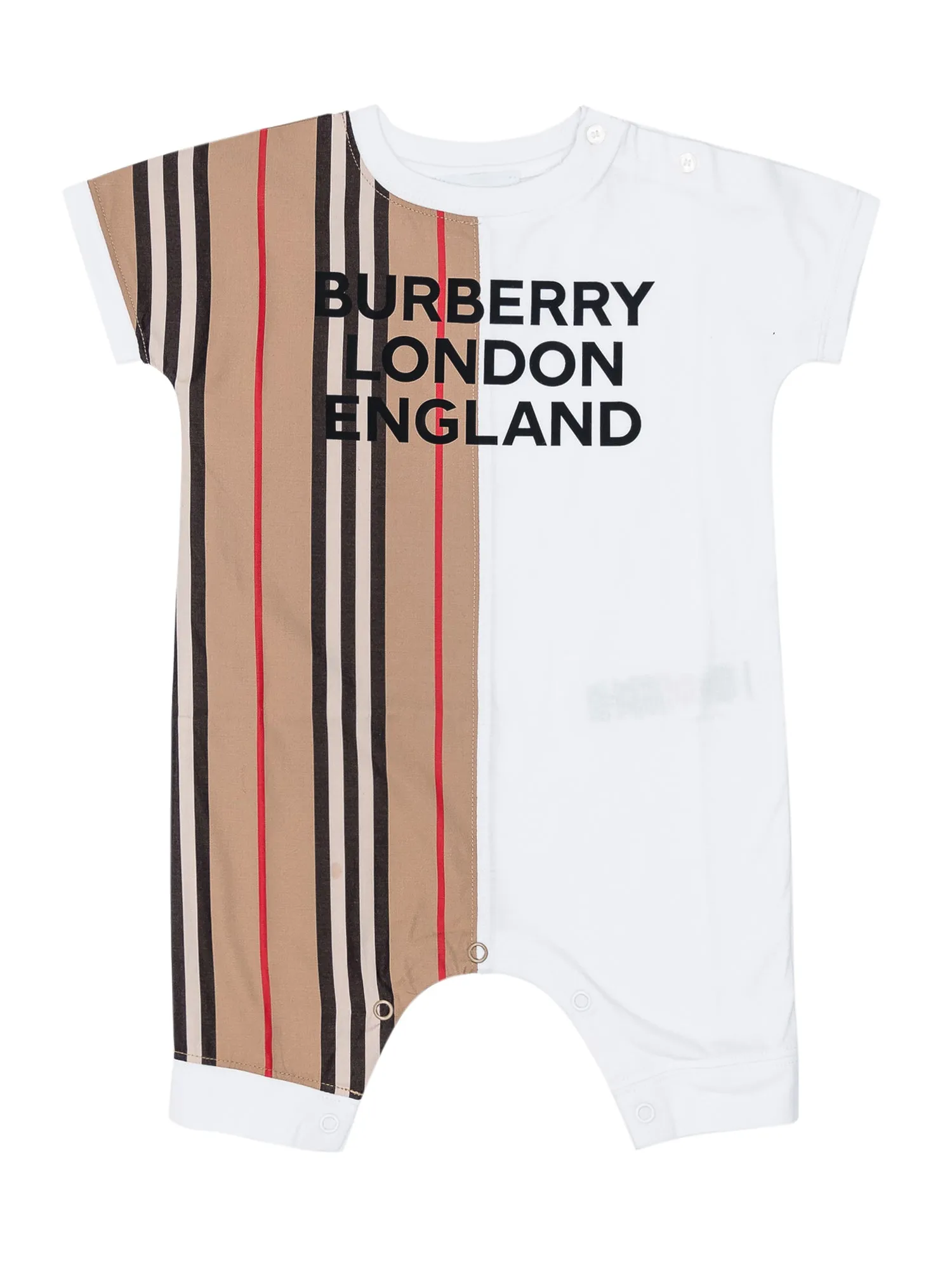 Burberry Kids Icon Stripe Panel Playsuit