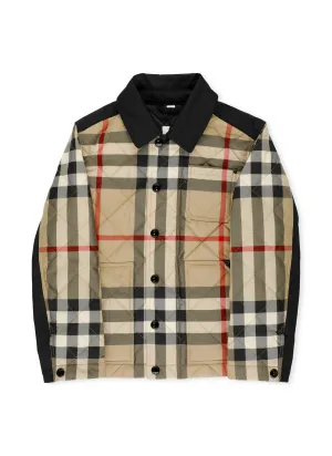 Burberry Kids Logo Applique Check Jacket
