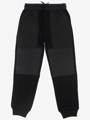 Burberry Kids Monogram Quilted Panel Jogging Pants