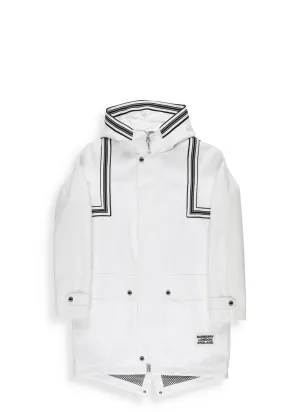 Burberry Kids Rib Knit Stripe Detail Panelled Parka